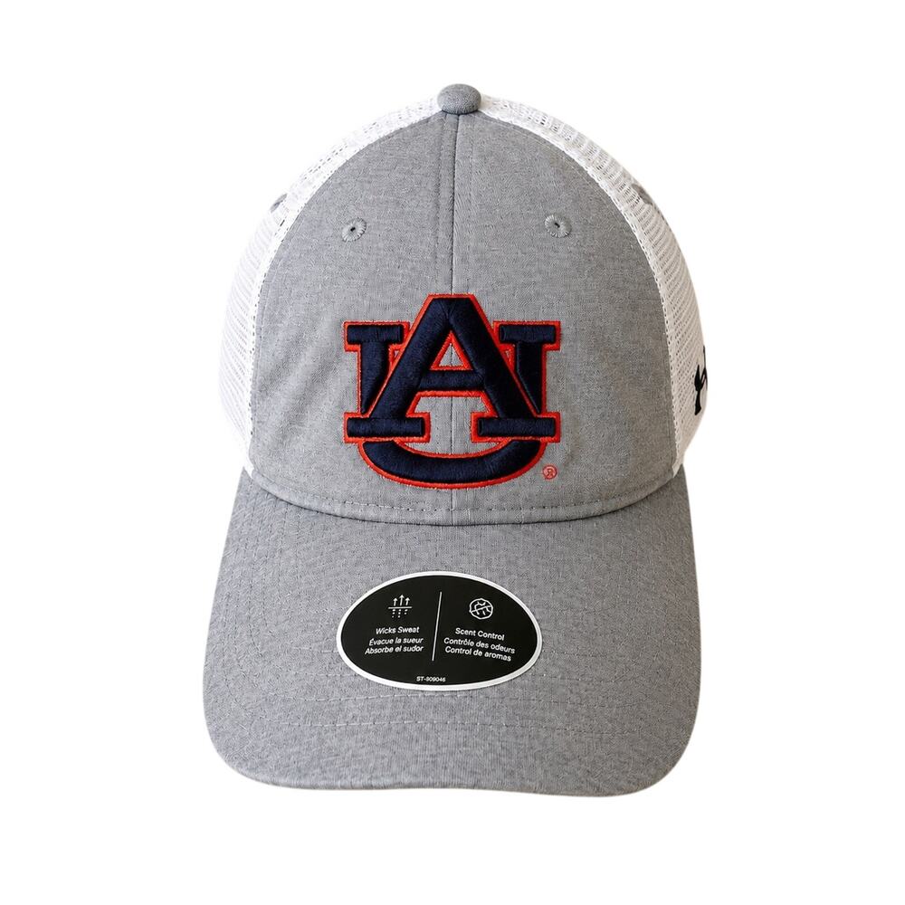 Under Armour Auburn Tigers Trucker Hat Gray White Mesh Snapback NWT OSFA